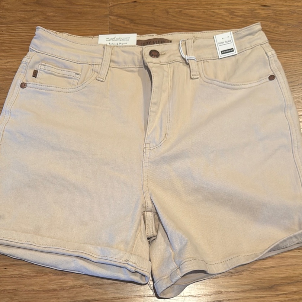 Judy Blue High Waist Tan Shorts New